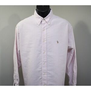 VTG Polo Ralph Lauren Dress Shirt Striped Long Sleeve Mens Size 16.5-33 Large